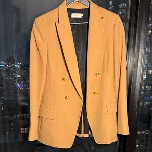 A.L.C. Camel Double Breasted Blazer with Gold Accents
